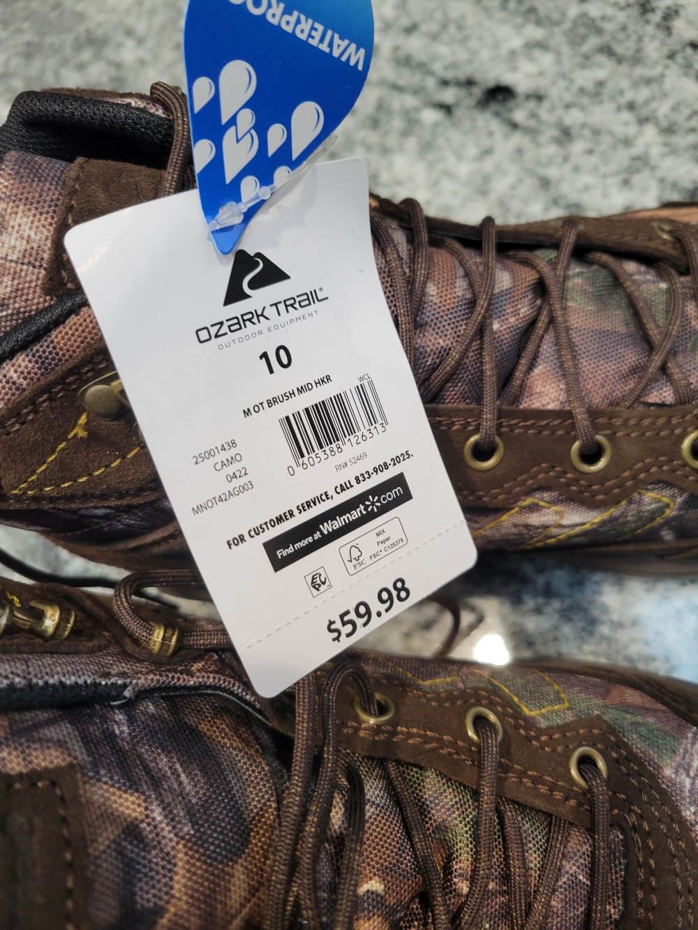 Ozark Trail Camo Hunting Boots - Brown/Green Pattern - Picture 3 of 6